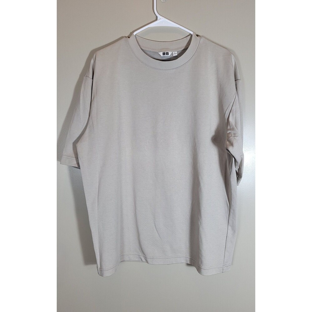 Uniqlo U AIRism Cotton Oversized T-Shirt L Gray Minimalist Streetwear Crew Neck